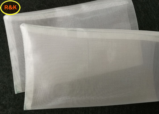 Customized Mesh Tea Bags / Nylon Mesh Filter Bags 100 160 Micron With Green Stitching