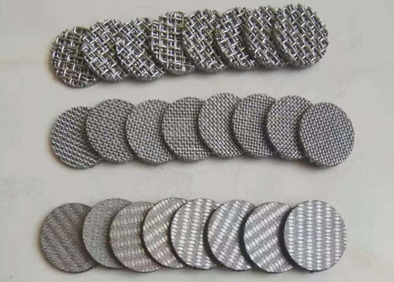 High Temperature Round Disc 2mm Thickness Stainless Steel Wire Mesh Filter Disc
